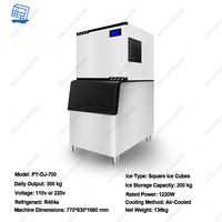Máquina de Hielo Automática de Acero Inoxidable de Alta Productividad, 24 Horas, 300 kg, Ahorro de Energía, Motor con Compresor Bristol para Restaurante Bar