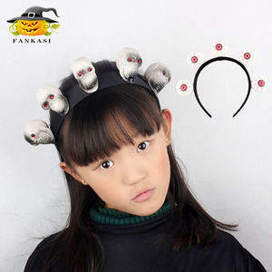 Diadema con diseño de calavera de Halloween de Fankasi con ojos rojos para niñas, accesorio para fiesta de disfraces - Product Image 1