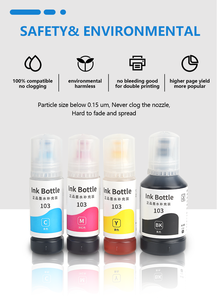 Encre Amida Compatible pour imprimante <span class=keywords><strong>EPSON</strong></span> <span class=keywords><strong>EcoTank</strong></span> ET-2720/ET-2726/L5190/L3160/<span class=keywords><strong>L3156</strong></span>/L3151/L3150/L3116/L3111/L3110/L1110, encre à colorant 103 - Product Image 2