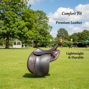 <span class=keywords><strong>Selle</strong></span> <span class=keywords><strong>de</strong></span> cheval tout usage en cuir <span class=keywords><strong>de</strong></span> qualité supérieure pour l'entraînement et les loisirs, noir et marron, 17 et 18 pouces - Product Image 2