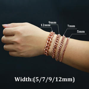 Pulsera de Cadena Cubana de Cobre Puro 99.99% Biomagnética para Aliviar el Dolor de Artritis, Estilo Hip Hop, para Hombres y Mujeres, Combinable con Ropa - Product Image 2