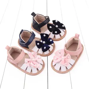 2023 Summer Soft-sole 0-18 Months Bow Knot Crib Shoes Infant Baby Newborn Kids Cool sandals Boy Girl Infant toddler shoes