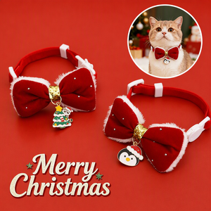 <span class=keywords><strong>Collar</strong></span> de Peluche Rojo con Lazo de Dibujos Animados Navideños para Perros y Gatos, Silencioso, Ajustable, Lindo <span class=keywords><strong>Collar</strong></span> Navideño para Cachorros y Gatitos, Regalo - Product Image 3