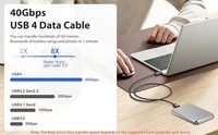 Câble en nylon USB4 type-c type-c 40Gbps 8K60Hz sortie vidéo 240W USB C câble de données de qualité de blindage de tresse coaxiale pour l'utilisation de l'appareil photo