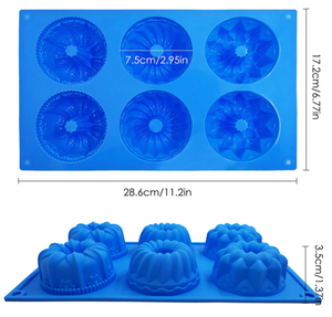13109 6 bardak çörek makinesi silikon pişirme tepsisi kek Muffin kalıpları Mini kek tava silikon kek kalıbı - Product Image 3