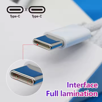 Câble USB-C tressé en nylon personnalisé 60W PD à charge rapide avec gaine TPE pour transfert de données rapide pour iPhone 16 15 17