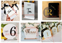 Numéros de table en acrylique personnalisés pour mariage, dorés et transparents, avec base, pour fêtes et événements de mariage