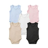 Baumwoll-Jersey Ärmelloser Baby-Body für Jungen und Mädchen, Leichter Sommer-Rüschenanzug, Chinesischer Lieferant, Großhandel