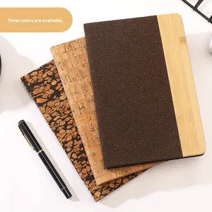 Cross-Border Coffee Grounds Bamboo Wood Grain Stitching Eco-Friendly Cork Grain Notebook Set <b>A5</b> <b>Notepad</b> Foreign Trade - Product Image 3