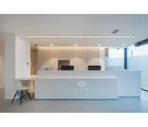 Formato Standard moderna reception mobili per ufficio marmo artificiale whtie reception commerciali scrivania