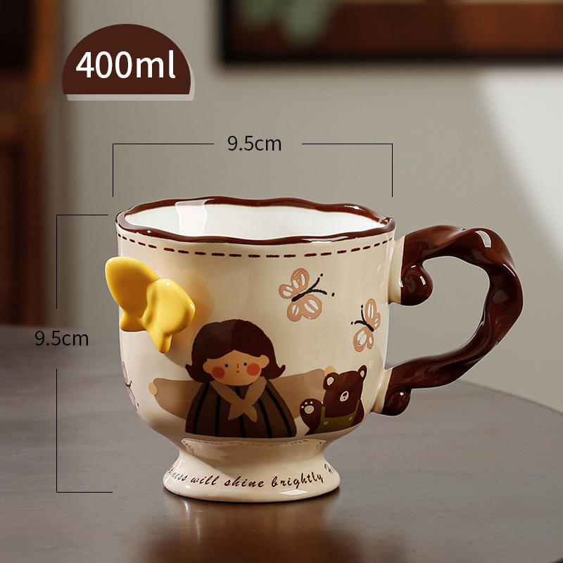 [แก้วเดี่ยว] แก้วก้านผีเสื้อ - เด็กสาวกอด