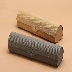 New Arrival Men Women Portable <b>Hard</b> <b>Shell</b> Glasses Storage Horizontal Stripe PU Leather Glasses <b>Case</b> - Product Image 2