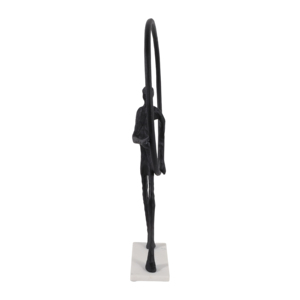Scultura Uomo con Anello su Base in Marmo, Elegante Decorazione per Casa, Soggiorno, Tavolino da Caffè - Product Image 5