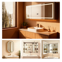 Moderno Gabinete con Espejo LED para Baño, con Interruptor Táctil, Luz Ajustable de 3000K-6000K, Marco de Aluminio, Clasificación IP54, para Maquillaje