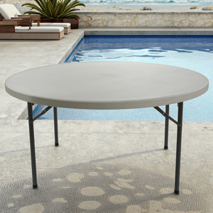 Chaise pliante à chevalet en plastique bon marché de dessus de table entier léger de 10 personnes et table pliable ronde de 72 avec la jambe pliante - Product Image 3