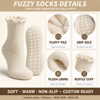 Logo Home Cozy Winter Bulk Cotton Fuzzy Socks Thick Indoor Fashion Athletic Wholesale Women Socks Warm Custom Socks