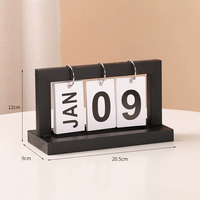 Calendrier de bureau en bois personnalisé 365 jours avec support de style simple pour la décoration de bureau