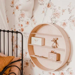 Étagère murale suspendue moderne en bois massif à quatre niveaux personnalisée, durable, pour la chambre d'enfant, le salon, étagère de présentation multi-niveaux - Product Image 4