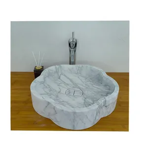 Design moderno naturale Carrara marmo bianco lavabo lavabo per il bagno