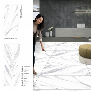 Azulejos de Porcelana Brillante California Ice para Piso y Pared, 600x1200mm 60x120cm, Formato Grande, Aspecto Mármol, Cerámica - Product Image 6