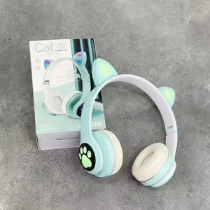 Auriculares Inalámbricos con Oreja de Gato, Auriculares Inalámbricos Plegables con Flash LED Estéreo, Emisores de Luz - Product Image 3