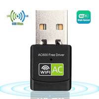 Tarjeta de red inalámbrica de doble frecuencia, sin unidad, 600m, tarjeta de red inalámbrica portátil, receptor wifi, tarjeta de red inalámbrica usb