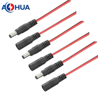 Câble d'alimentation CC 18-24 AWG, pigtail - prise femelle 5,5x2,1 mm, 100 mm, 5A, fil de cuivre nu