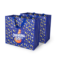 Sac fourre-tout de taille moyenne en PP tissé laminé, écologique, recyclé, réutilisable, avec poignées en sangle PP, fermeture personnalisée, logo personnalisé, couleur personnalisée