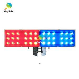 WaySafe Luce di Emergenza Lampeggiante a Doppia Faccia per Costruzioni Stradali, Rossa e Blu, Solare, PC IP65 Impermeabile, Alta Intensità - Product Image 3