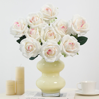 Fabrik Großhandel 10 Köpfe Bouquet Dusty Color Künstliche Seide Rose Blume für Home Wedding Party Dekoration