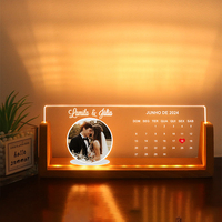 Lampe de nuit moderne en bois LED en forme de U 3D avec variateur d'intensité et interrupteur, certifiée FCC, lampe de table pour la décoration de la chambre
