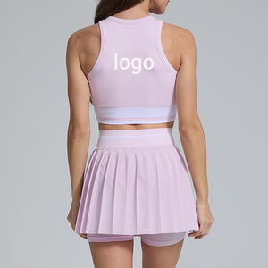 Nouvel Arrivage Ensemble de Fitness et Yoga pour Femme, Jupe de Sport Respirante Personnalisable, Taille Haute, Anti-Exposition, Amincissante, pour Tennis et Badminton - Product Image 1