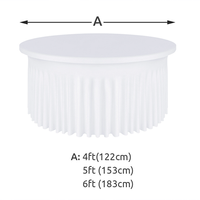 Jupe de table ronde en spandex tricotée, couleur personnalisée, vente en gros, pour mariage, banquet, location d'espaces événementiels et événements en extérieur