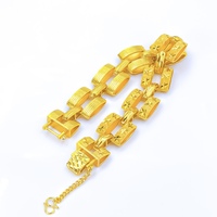 Bracelet tendance Zhenheng de luxe unisexe plaqué or 24 carats avec zircon creux de 15 mm et micro-incrustations, idéal comme cadeau