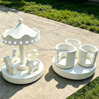 Manège Princesse Lumineux 3 Places – Carrousel Intérieur pour Enfants, Idéal pour Aires de Jeux, Cafés Ludiques et Garderies
