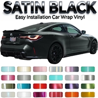 Film de protection pour véhicule en vinyle satiné noir PET de qualité garantie, protection de la surface de la voiture, finition satinée métallique 3M