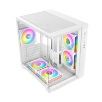 AntarcChill Custom Gaming PC Computer Case Bag Mid Tower Micro ATX Case Curved Tempered Glass Front and Side Panel Pc Cabinet