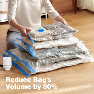 Ensemble de sacs de compression <span class=keywords><strong>sous</strong></span> <span class=keywords><strong>vide</strong></span> multifonctionnels, résistants, imperméables, anti-poussière et écologiques, avec <span class=keywords><strong>pompe</strong></span> à air électrique pour un rangement sécurisé - Product Image 2