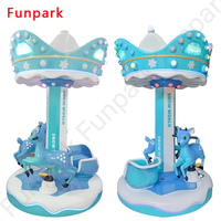 Manèges pour enfants à pièces carrousel portable petit champ de foire manège 3 places mini carrousel intérieur cheval à vendre