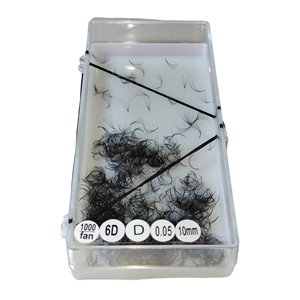 6D coreano PBT, Base estrecha y puntiaguda, ventilador prefabricado, extensión de pestañas, fábrica, enlazado por calor, aspecto natural, volumen, base delgada, ventilador Promade - Product Image 1