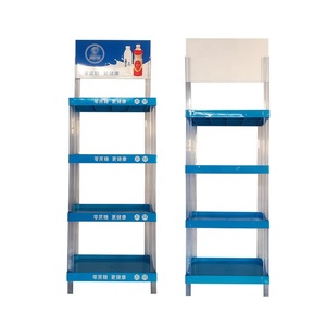 Custom <span class=keywords><strong>Store</strong></span> Design colore blu 4 livelli di altezza su misura scaffale in plastica scaffali espositore per minimarket - Product Image 4