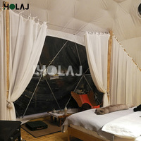 Tentes de glamping dôme de luxe modernes pour camping en plein air, idéales pour les fêtes pyjama quatre saisons, avec cheminée, 10m, 15m, 20m