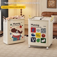 Panier à linge pliable en gros motif dessin animé, bac de rangement multifonctionnel grande capacité ajouré et respirant pour jouets et collations à la maison