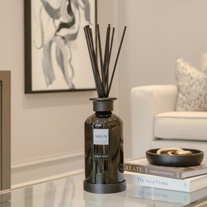 Aikun Black Glass <b>Bottled</b> Aroma <b>Reed</b> <b>Diffuser</b> Set for Hotel Suite Living Room Long Lasting Home Fragrance Gift Set Supply - Product Image 3