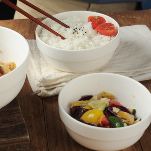 Bol à nouilles en porcelaine blanche moderne pour la maison, 4/4,5/5/5,5/6/7/8 pouces, bol en céramique, protection unilatérale en porcelaine - Product Image 3