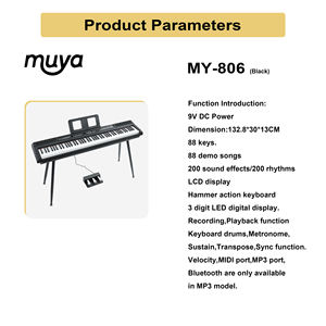 MY MUSIC MY-8062 Orgue Électrique à 88 Touches à Mécanisme à Marteau, Piano Numérique Grand Format MIDI, Clavier Électronique, Instruments de Musique - Product Image 4