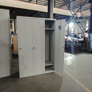 Armadio 3 ante almari Kain besar armario barato armario blanco nuevo diseño armario de acero con espejo metal acero almari - Product Image 2