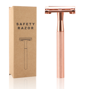 <span class=keywords><strong>Rasoir</strong></span> de sécurité à double tranchant pour femmes RTS en or rose, tête <span class=keywords><strong>papillon</strong></span>, lame à double tranchant, manche long - Product Image 1