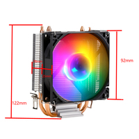Refroidisseur de processeur Tower avec 2 caloducs en cuivre, ventilateur 4 broches, dissipateur thermique pour processeur de serveur ou de bureau AMD LGA2011