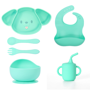 Vajilla personalizada para recién nacidos 100% sin BPA para niños, vajilla <span class=keywords><strong>de</strong></span> silicona, juego <span class=keywords><strong>de</strong></span> platos <span class=keywords><strong>de</strong></span> silicona con ventosa para alimentación <span class=keywords><strong>de</strong></span> bebés - Product Image 4